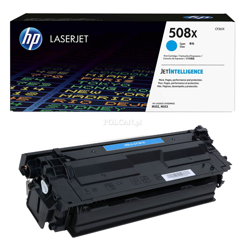 Toner HP 508X do Color LaserJet  M552/553 | 9 500 str. | cyan CF361X