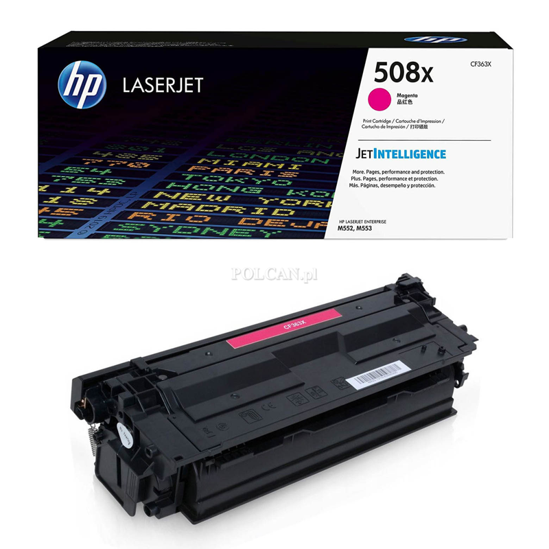 Toner HP 508X do Color LaserJet  M552/553 | 9 500 str. | magenta CF363X