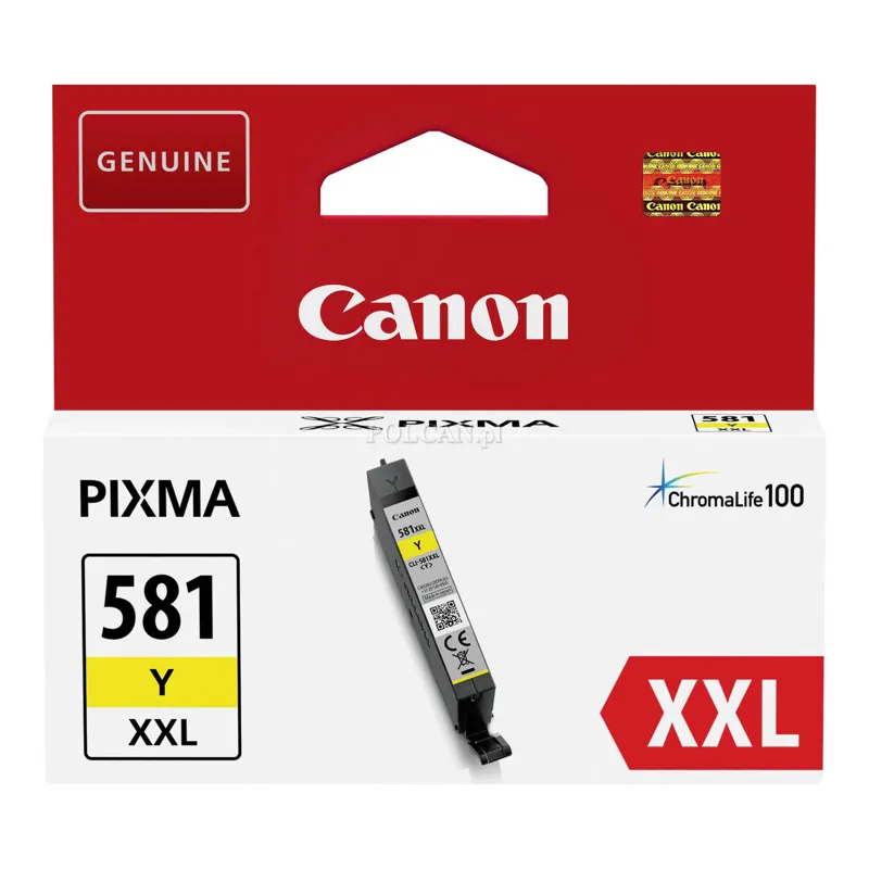 Tusz Canon CLI-581Y XXL do Pixma TR7550/TR8550/TS6150 | 11,7ml | yellow 1997C001