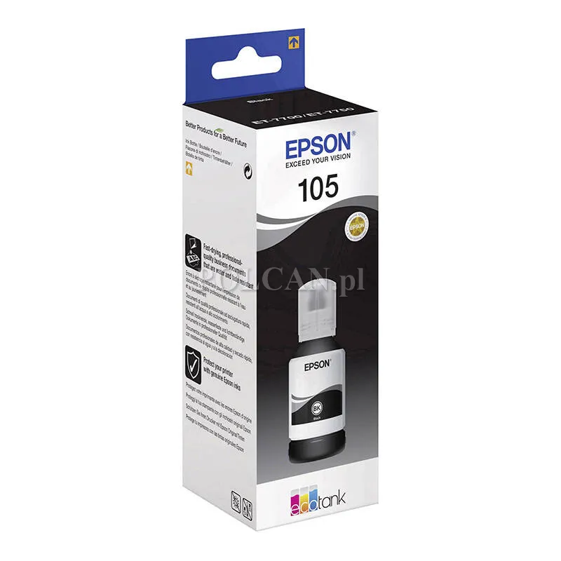 Tusz Epson 105 EcoTank do L7160/L7180 | 140 ml | black C13T00Q140
