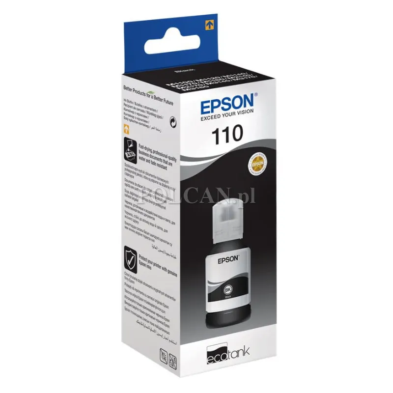 Tusz Epson 110 EcoTank do M1100/M1120/M1140 | 6000 str | 120 ml | black C13T03P14A