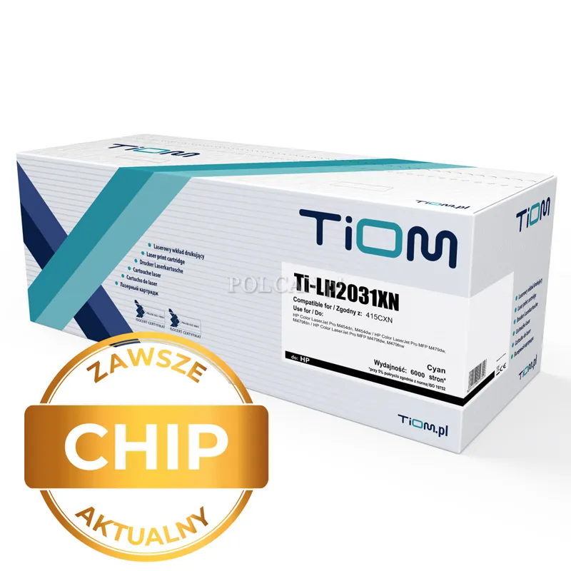 Toner Tiom do HP 415CXN | W2031X | 6000 str. | cyan | AKTUALNY CHIP Ti-LH2031XN