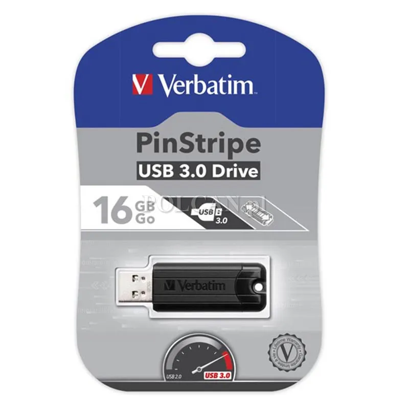 Verbatim pendrive PinStripe USB 3.2 V3 USB A 16GB czarny 49316