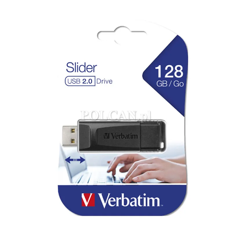 Verbatim pendrive USB 2.0 Slider USB A 128GB czarny 49328