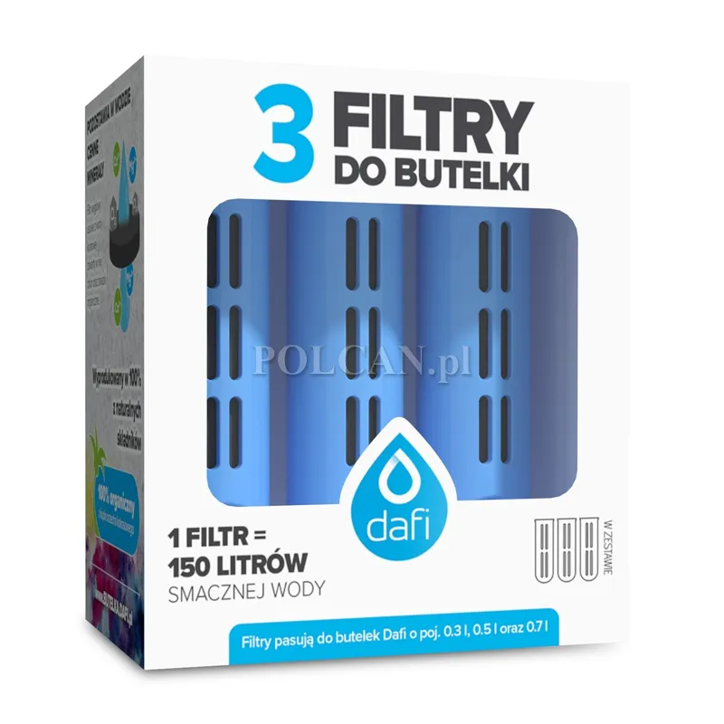 Dafi  ZESTAW 3 filtry do butelki filtrującej  | szafirowy 5902884109358