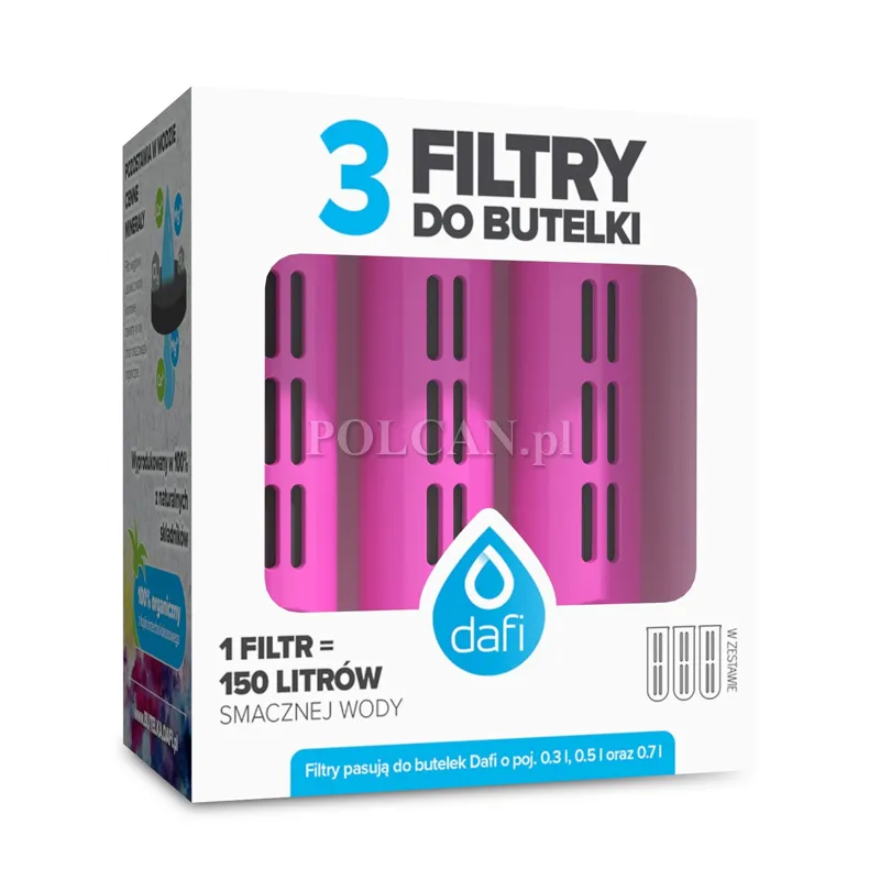Dafi  ZESTAW 3 filtry do butelki filtrującej  | flamingowy 5902884109372