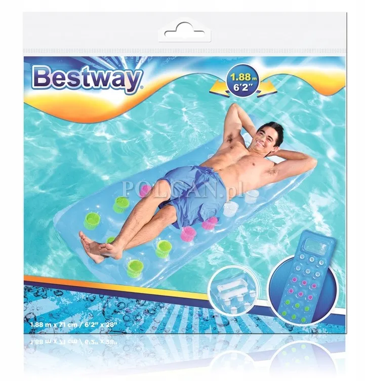 BESTWAY Dmuchany Materac Niebieski 188 x 71cm 43040 9677