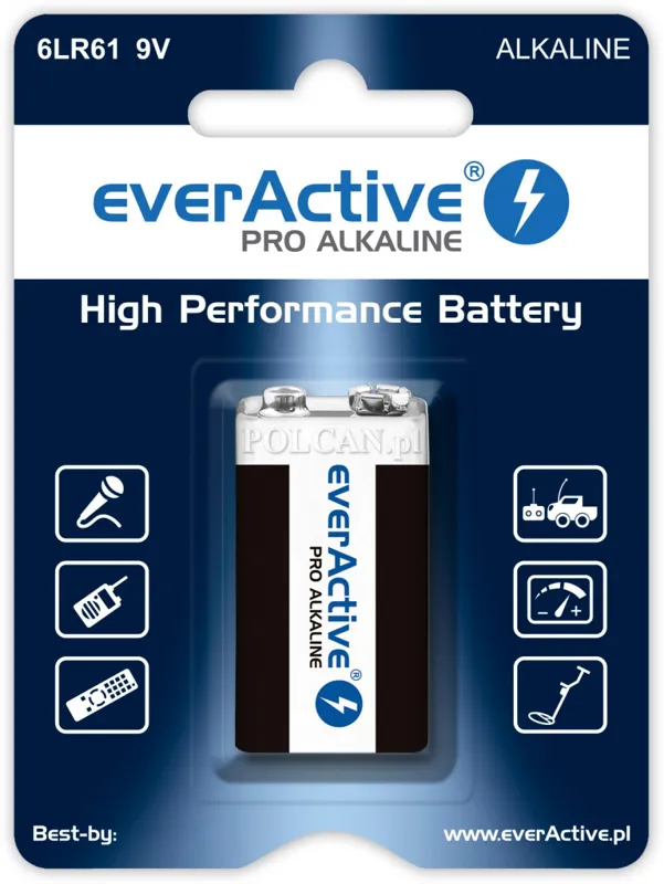Everactive Bateria alkaliczna 6LR61/9V 1SZT PRO 5902020523659