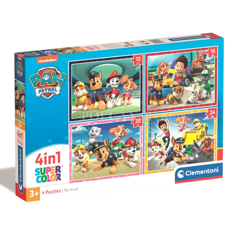 Clementoni Puzzle 4 w 1 Super Kolor PawPatrol Cl_21513