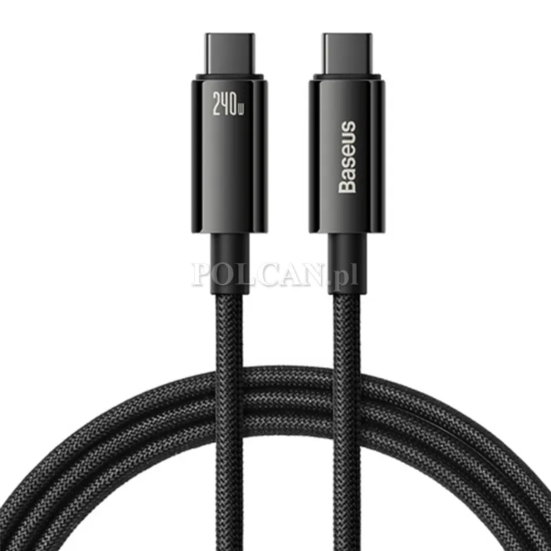 Baseus Kabel USB-C do USB-C Tungsten Gold | 240W | 3m | czarny CAWJ040201