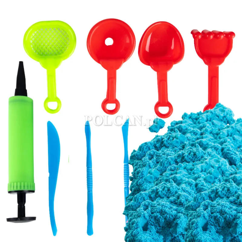 Piasek kinetyczny z foremkami 3 kg niebieski HN189877_N