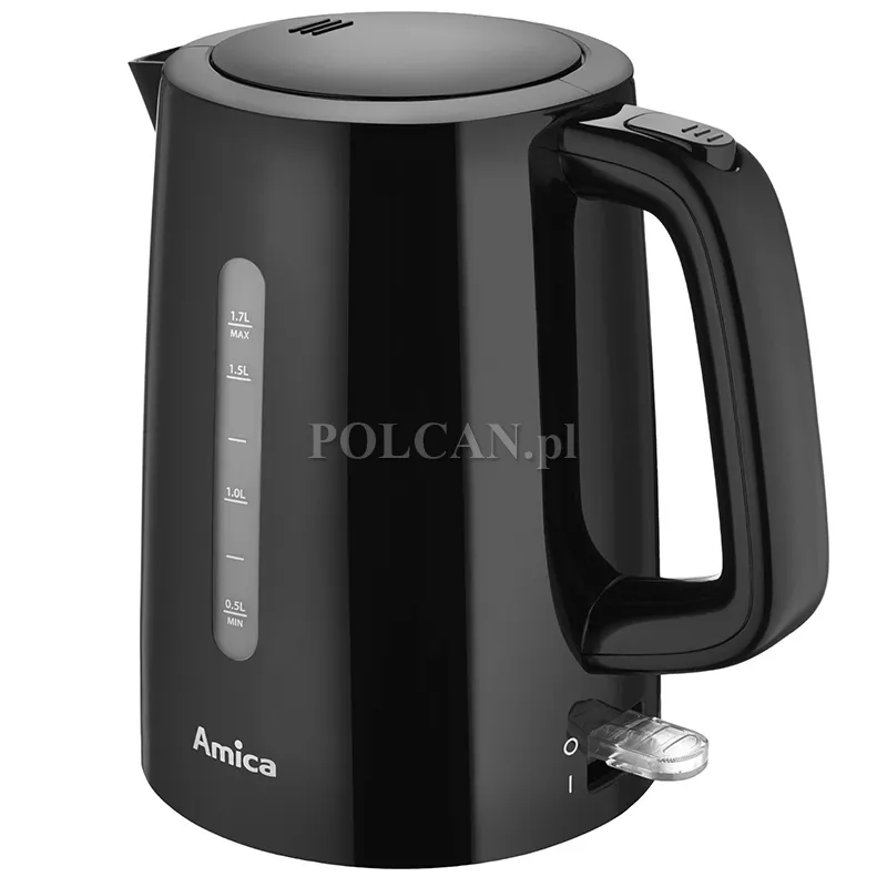Amica Czajnik 1.7l | KF1012 | czarny | obrotowa podstawa 2150W KF1012