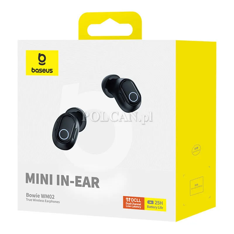 Baseus Słuchawki TWS Bowie WM02 | czarne OS NGTW370201