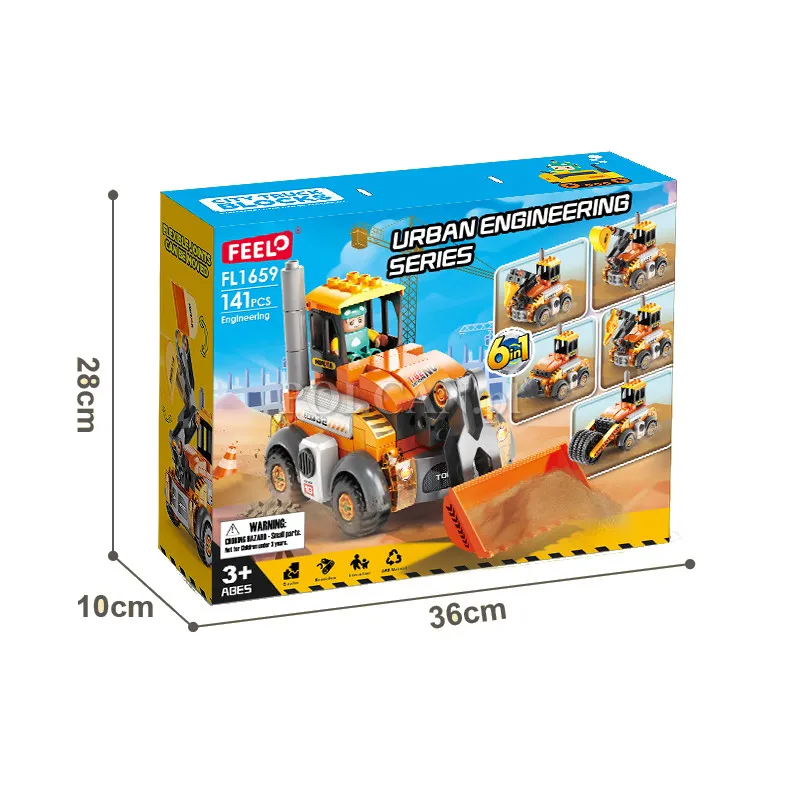 Klocki konstrukcyjne maszyny budowlane 141 elementów FL1159