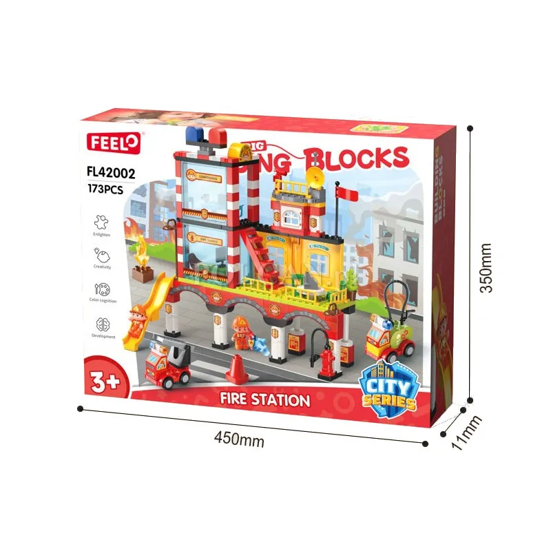Klocki konstrukcyjne straż pożarna remiza 173 elementów FL42002