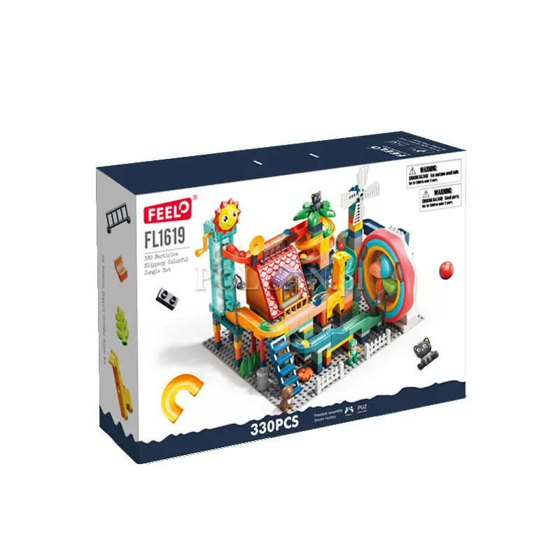 Klocki konstrukcyjne zestaw dżungla wielokolorowy 330 elementów FL1619