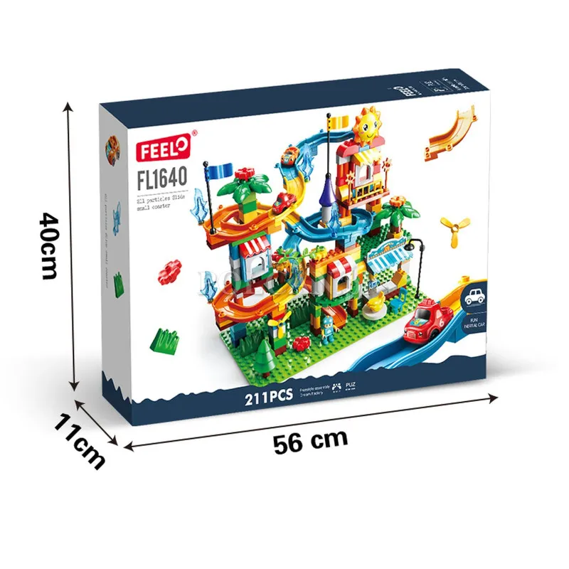 Klocki konstrukcyjne tor z samochodzikiem 211 elementów FL1140