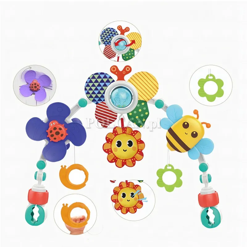 Zawieszka z zabawkami do łóżeczka nosidełka owady HE0305