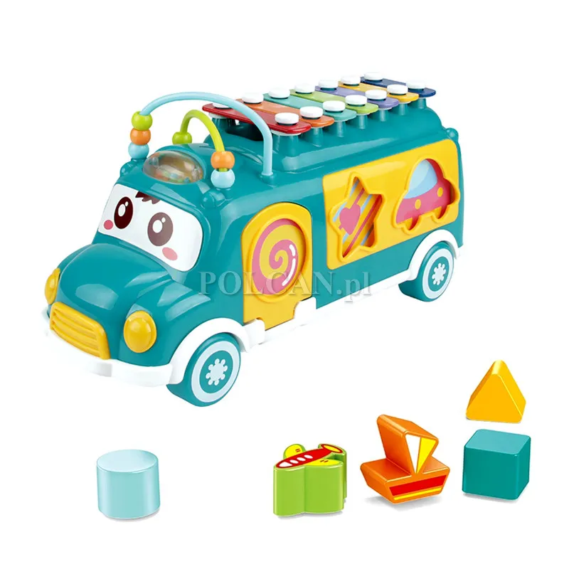 Cymbałki sorter konik samochodzik muzyczny dla dzieci zielony HE8037_G