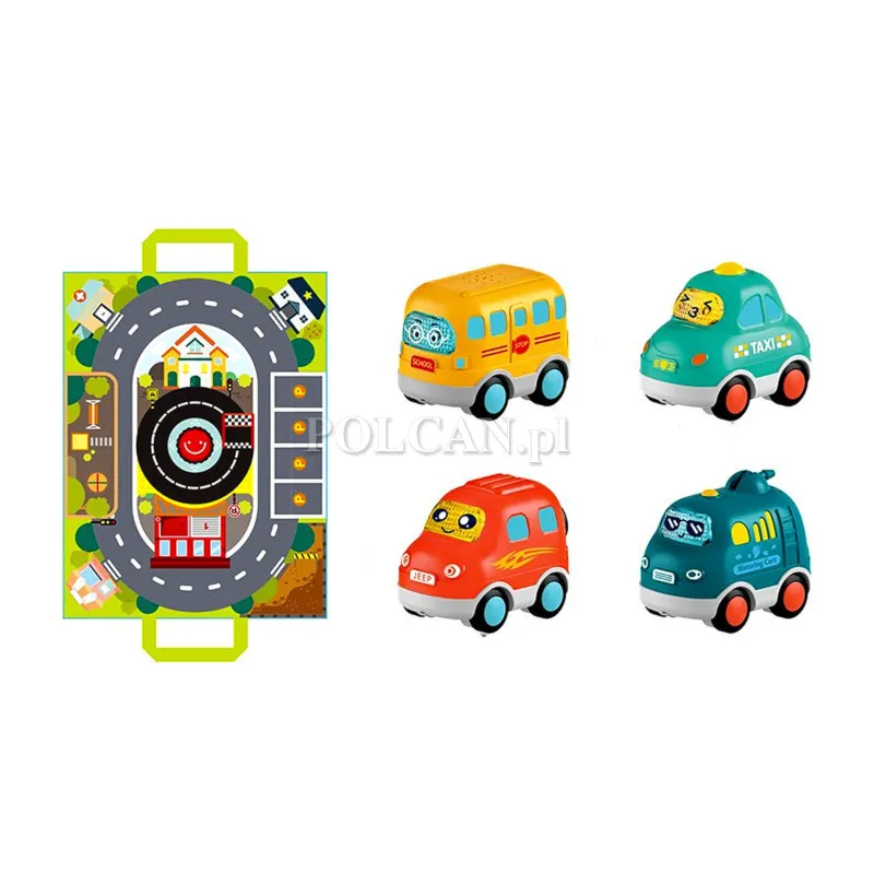 Zestaw Samochodzików 4szt. z Kocykiem HE0540-B