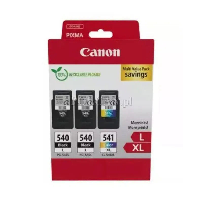 Zestaw dwóch tuszy Canon PG540 L 2szt./CL541XL 1sz do Pixma MG-2150/3150 | CMYK 5224B017