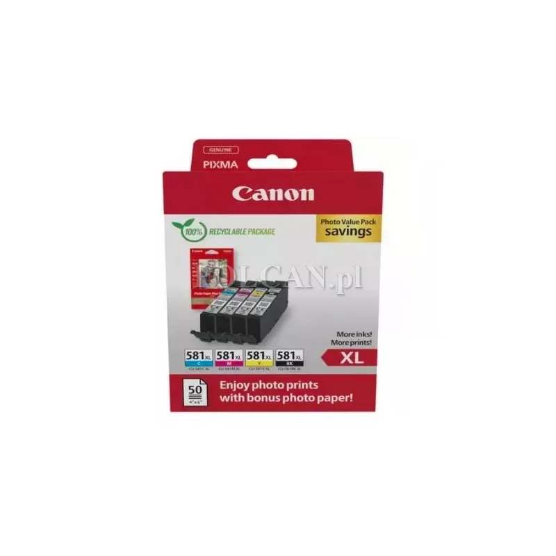 Tusz Canon CLI-581 XL do Canon Pixma TR7550/TR8550/TS6150 | 4 x 8,3 ml | CMYK 2052C006