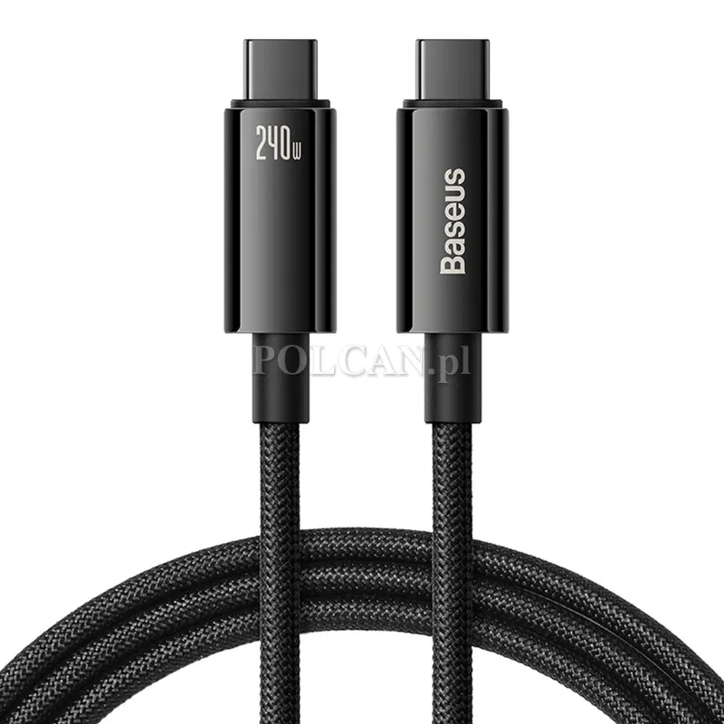 Baseus Kabel CAWJ040101 USB-C - USB-C 240W | 480Mb/s | 2m | czarno-szary CAWJ040101