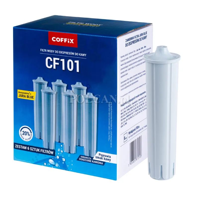 Filtry wody do ekspresu Coffix CF101 Jura Claris Blue Multipak 6 szt CF101-6