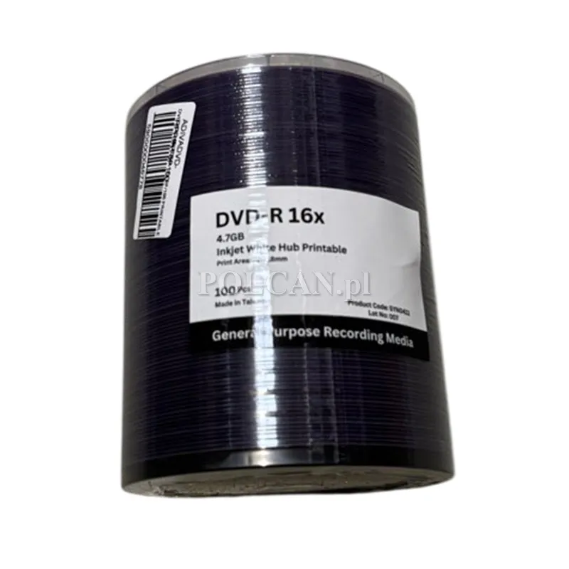 Adiva DVD-R | 4.7 GB | x16 | szpindel 100 szt.|120min | inkjet fullsurface print ADIVADVD-RPRINTSP100