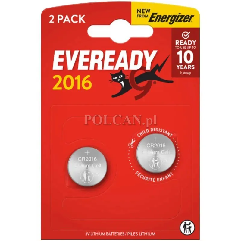 Bateria Eveready CR2016/2BP 3V Litowa / 2 szt. 7638900457063