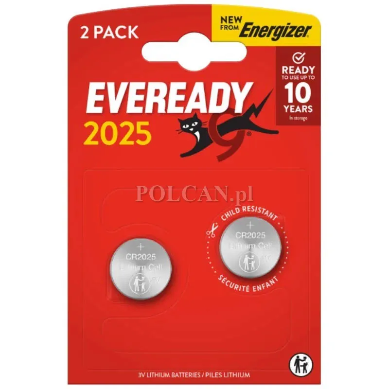 Bateria Eveready CR2025/2BP 3V Litowa / 2 szt. 7638900457087