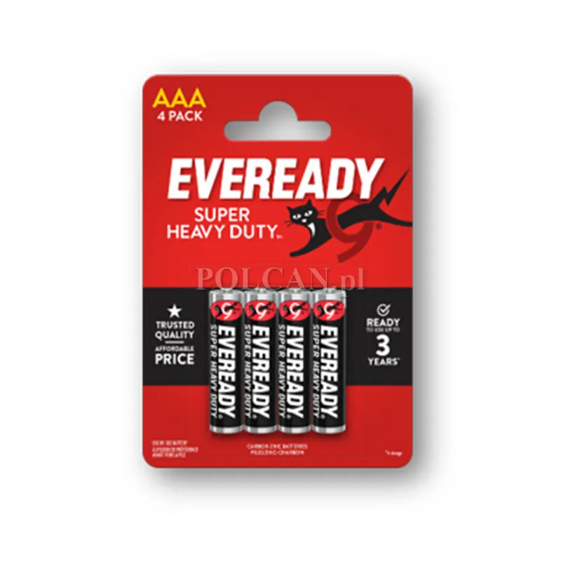 Bateria Eveready R03/4BP Heavy Duty 1,5V W�glowo-Cynkowa / 4 szt. 7638900227550