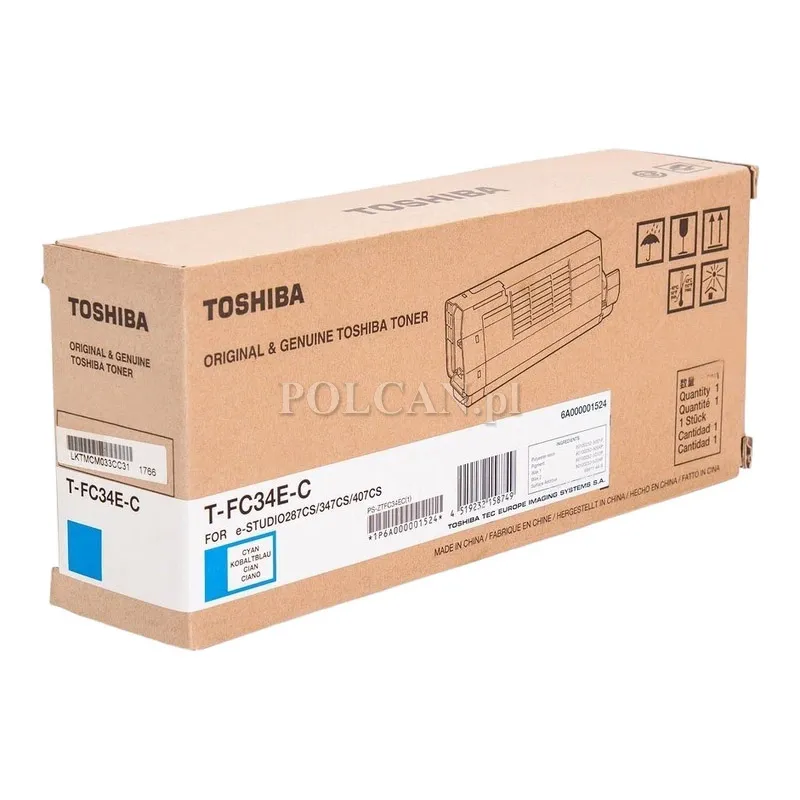 Toner Toshiba T-FC34EC do e-Studio 287/347/407 | 11 500 str. | Cyan 6A000001524