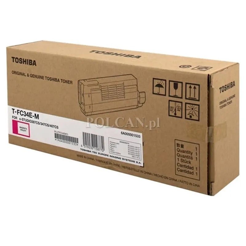 Toner Toshiba T-FC34EM do e-Studio 287/347/407 | 11 500 str. | Magenta 6A000001533