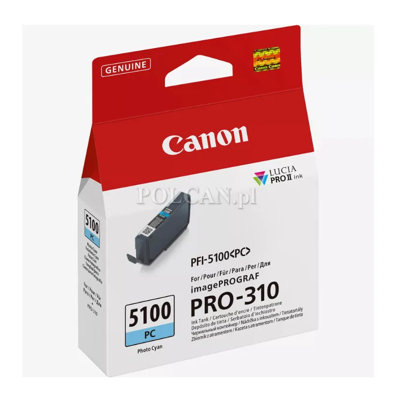 Tusz Canon PFI-5100 PC | 14,4ml | photo cyan 6956C001