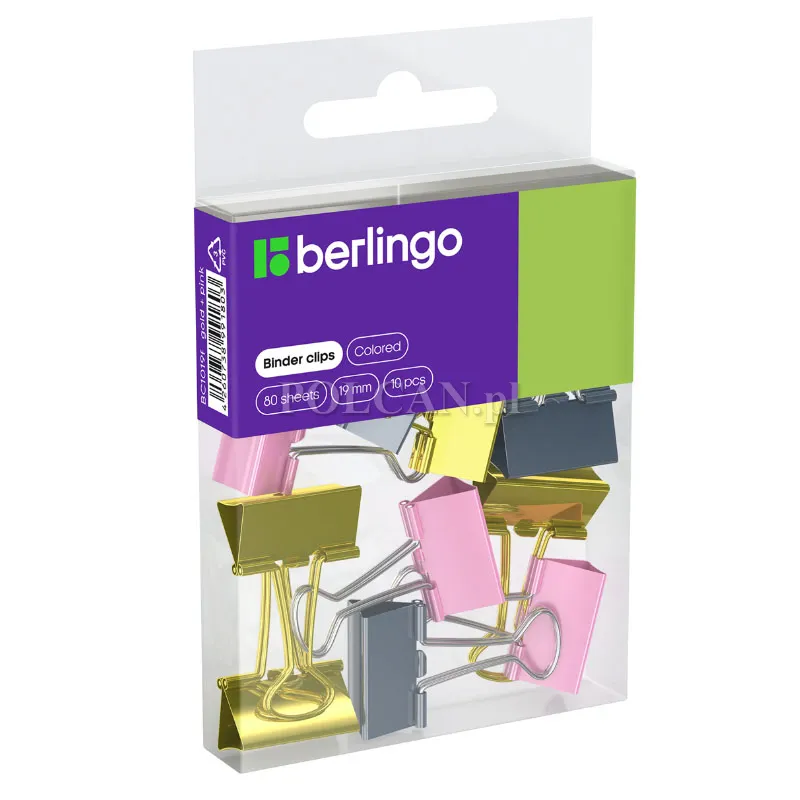 Berlingo Klipy biurowe do papieru 19 mm | 10 szt. | r�owe | z�ote i srebrne 4260738991803
