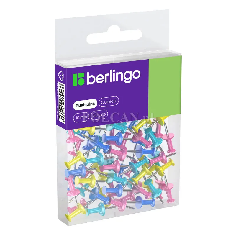Berlingo Pinezki | d�ugo�� ig�y 10 mm | 50 szt. | mix kolor�w pastelowych 4260709089966