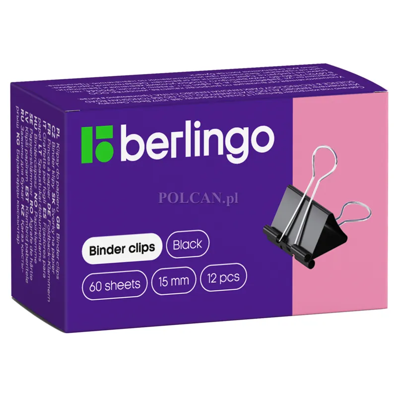 Berlingo Klipy, 15mm, czarne, 12 szt. 4260107451198