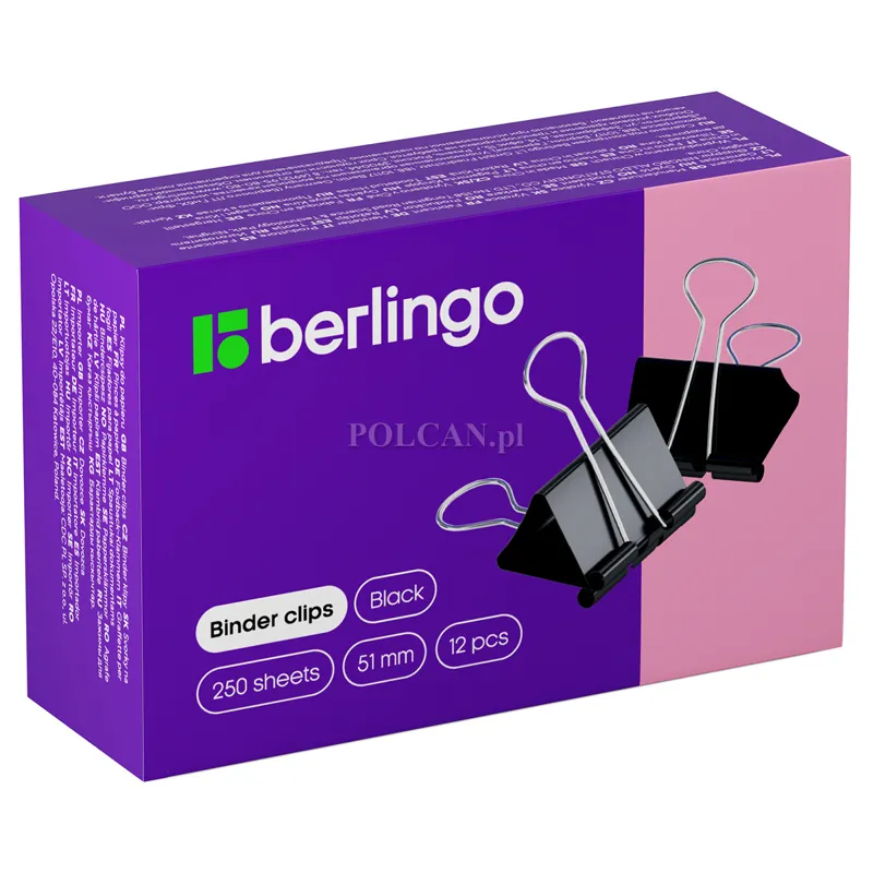 Berlingo Klipy, 51mm, czarne, 12 szt. 4260107451266