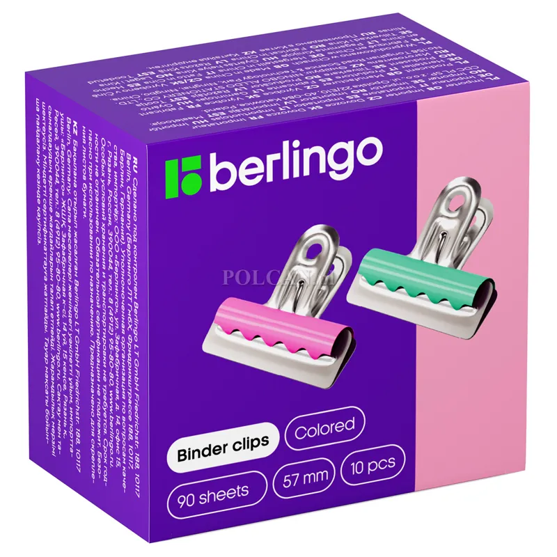 Berlingo Klipy Buldog 57mm | 10 szt | mix kolor�w 4260107490555
