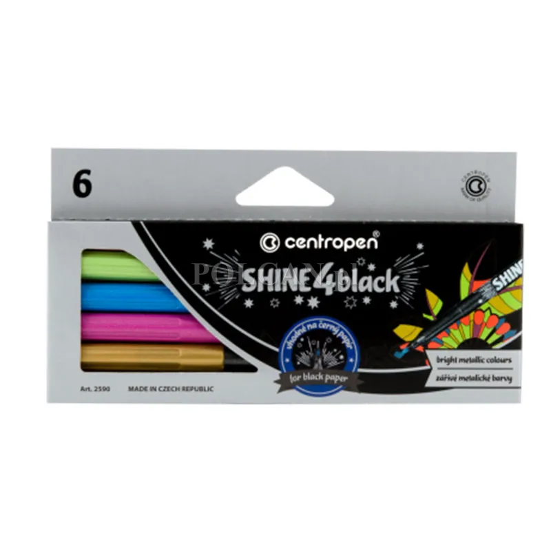 Centropen Zestaw Markerów metalicznych „Shine 4 Black