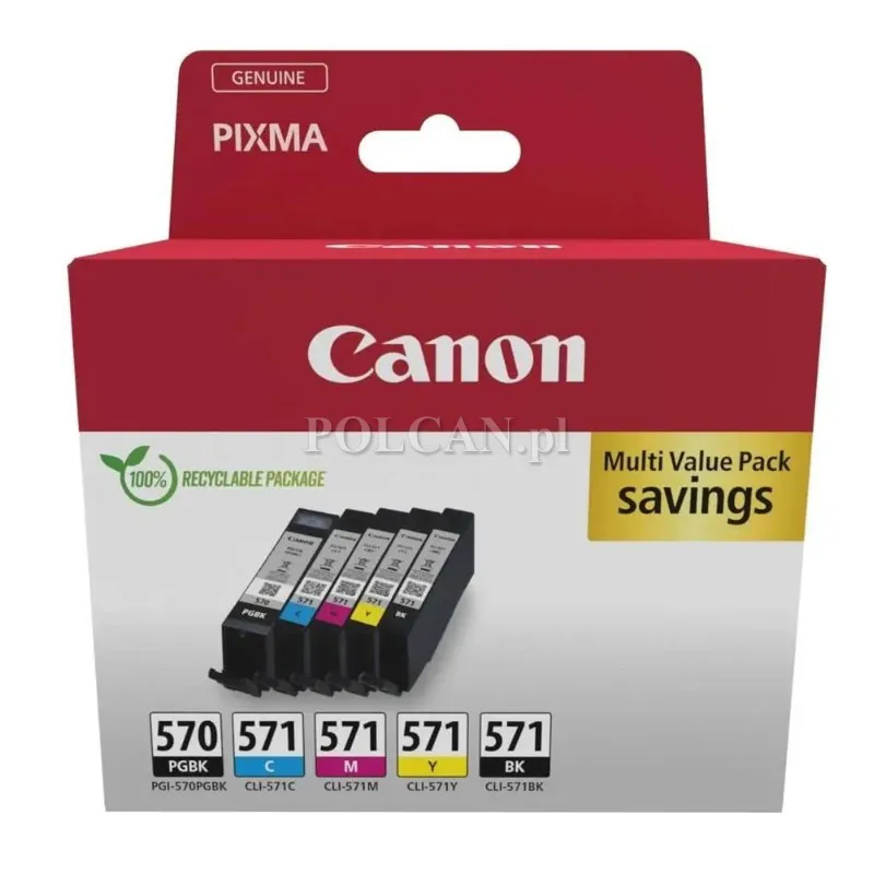 Tusz  Canon PGI-570BK/CLI-571 do Pixma MG-5750/6850/7750 | 43ml | CMYK 0372C006