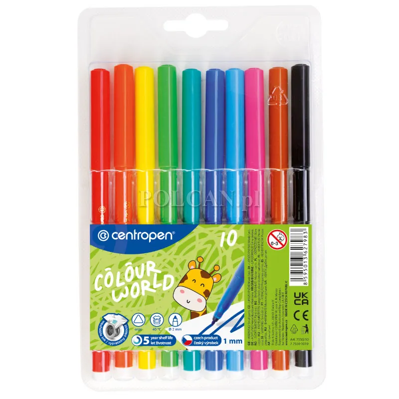 Centropen Komplet flamastr�w Colour World 7550 10 szt. 8595013627983