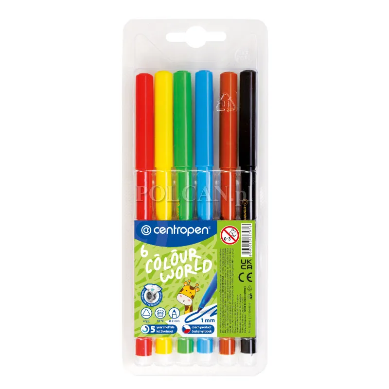 Centropen Komplet flamastr�w Colour World 7550 6 szt. 8595013627976