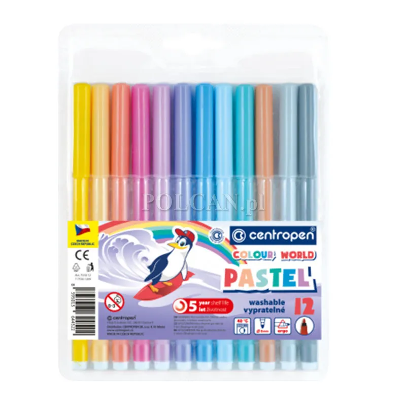 Centropen Komplet flamastr�w Colour World Pastel 7550 12 szt. 8595013644522