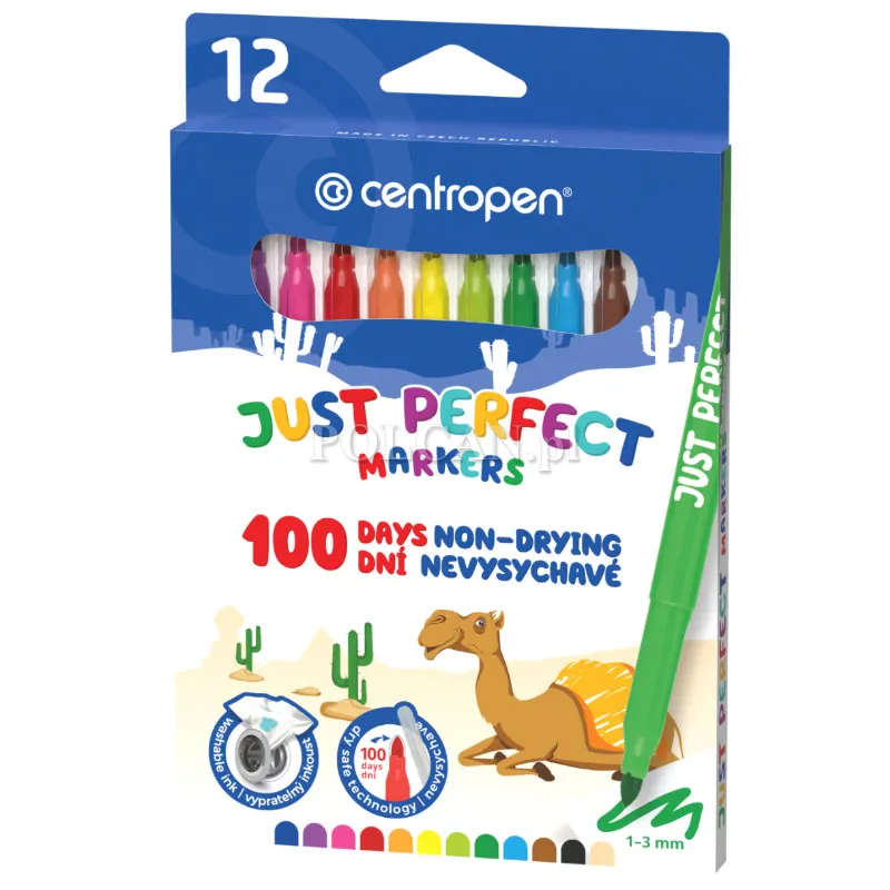 Centropen Komplet flamastr�w niewysychaj�cych Just Perfect 2510 12 szt. 8595013612804