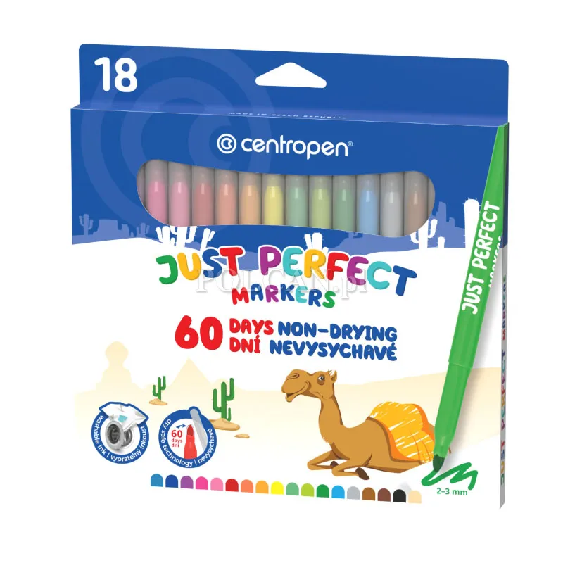 Centropen Komplet flamastr�w niewysychaj�cych Just Perfect 2510 18 szt. 8595013612811