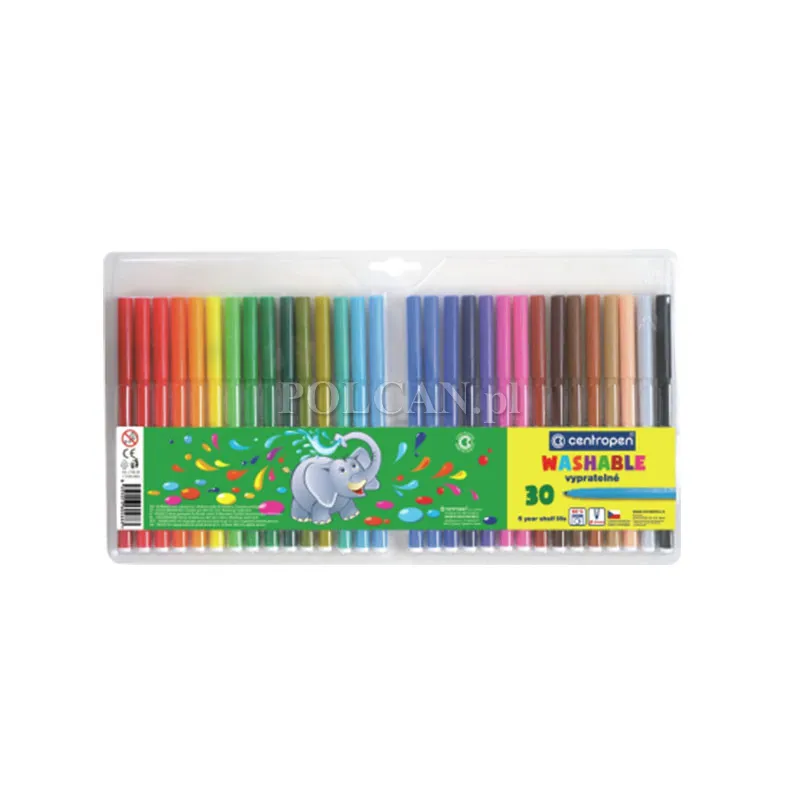 Centropen Komplet flamastr�w zmywalnych Washable 7790 30 szt. 8595013604663