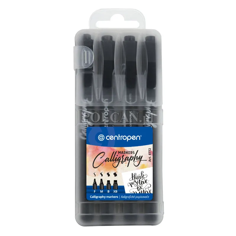 Centropen Zestaw Marker�w do kaligrafii Calligraphy 8772'' | 4 grubo�ci 1,4-4,8m 8595013606124