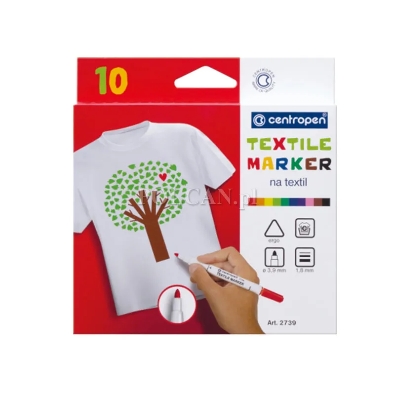 Centropen Marker do tkanin Textile Marker 2739 10szt 8595013632635